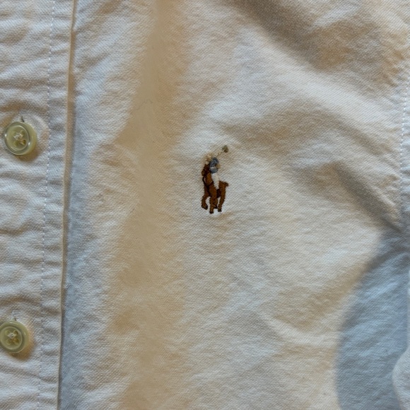 Ralph Lauren White Casual Button-Down Shirt boys sz S (8) - Picture 4 of 8